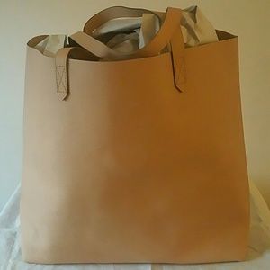 NWT Large Madewell Leather Transport Tote in Linen